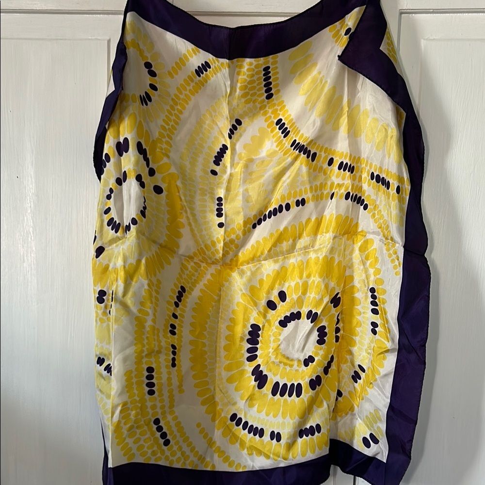 Vintage Yellow and Purple Tie-dye Style Scarf